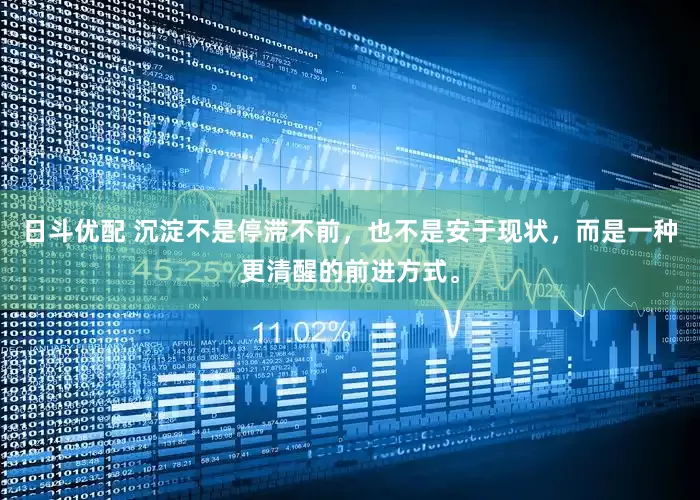 日斗优配 沉淀不是停滞不前，也不是安于现状，而是一种更清醒的前进方式。